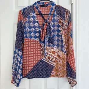 LOB Vibrant Geometric Blouse